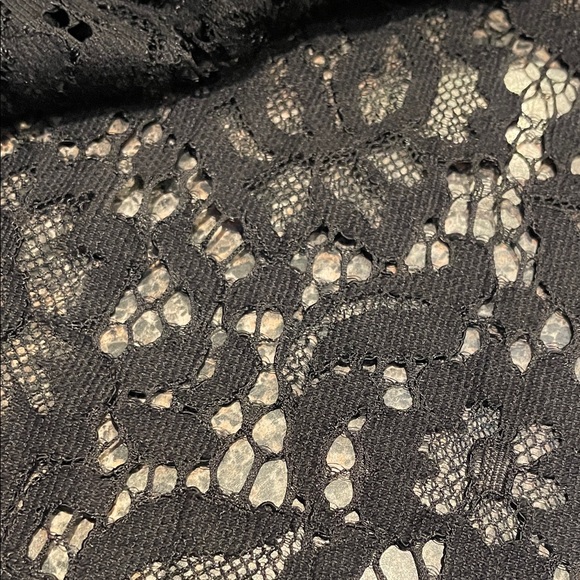 LOFT Elegant Black Lace Button-Up Blouse - Picture 9 of 10